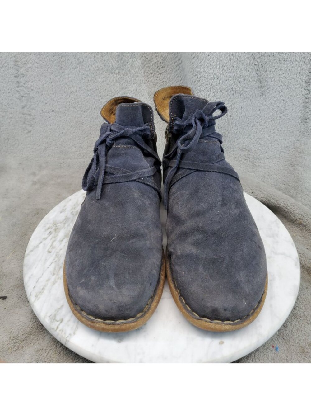 Born Shoes Womens Size 8.5 Tarkiln Navy Blue Suede Ankle Boots *Read* - Picture 3 of 12